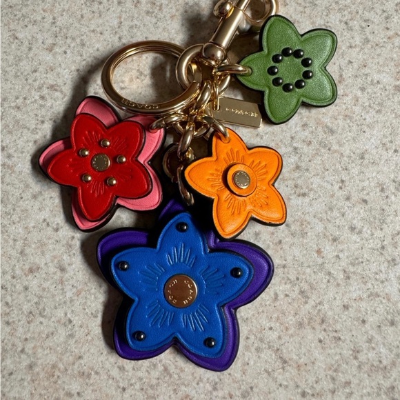 Coach Wildflower Mix Bag Charm  Multi Key Fob Ring - Picture 2 of 6